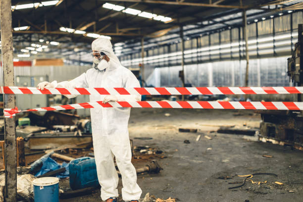 Professional Sewage Cleanup technician working in Hialeah, FL